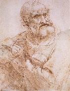 LEONARDO da Vinci Study of an apostle painting